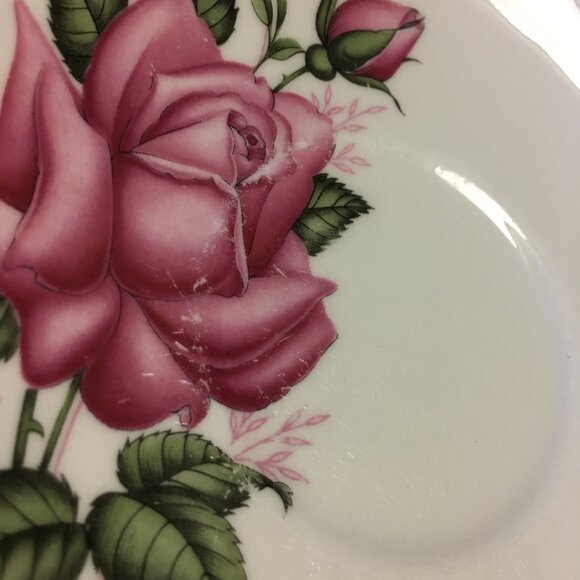 Colclough Pink Rose English Bone China Teacup & Saucer Set - Picture 4 of 11